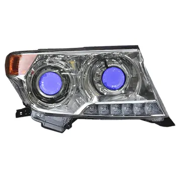 

Headlight assembly for toyota land cruiser lc200 2002-15 LED angel eye turn signal Bi-lens HID bulbs 65W Ballast, left and right