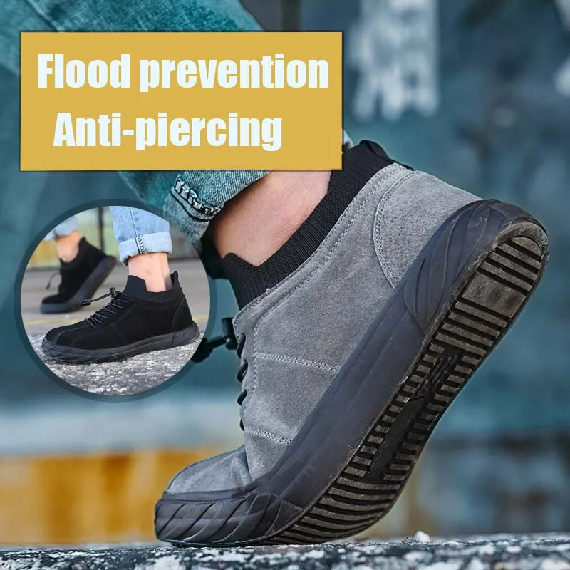 Для мужчин труда страхование обувь светильник и удобные защитные перчатки анти-разбить анти-стиле с украшением в виде пирсинга воздухопроницаемые рабочие ботинки с мягкой подошвой