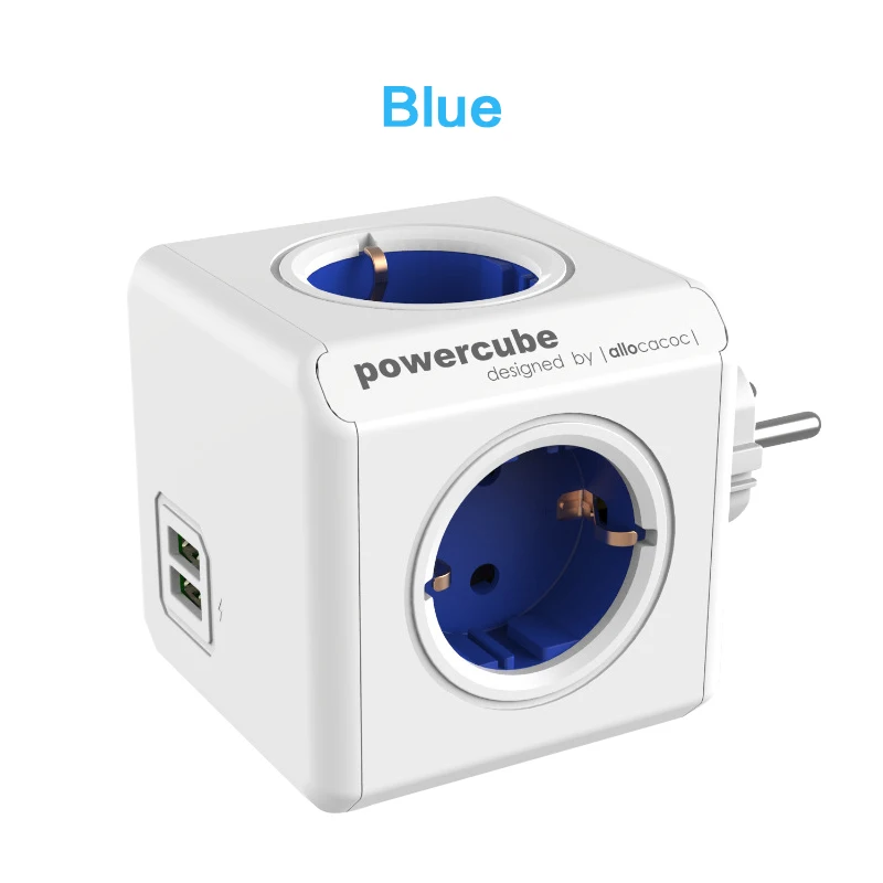 Синий ЕС Smart plug power Универсальный адаптер для путешествий 2 USB 4 розетки разъем для телефона ноутбук с камерой планшеты для дома и офиса зарядка блок питания - Цвет: Синий