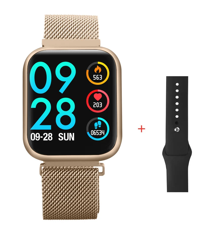 P80 SmartWatch android часы монитор сердечного ритма наручные часы с измерителем давления ip68 Водонепроницаемый Женский фитнес Браслет для iPhone pk P70 - Цвет: P80 gold