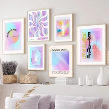 Abstract Gradient Color Block Human Body Quotes Wall Art Canvas Painting Nordic Posters And Prints Wall Pictures For Living Room