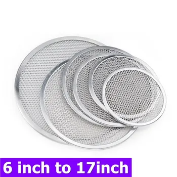 

New Non stick Pizza Screen Pan Baking Tray Metal Net 6 inch to 17 inch Seamless Aluminum Metal Net Bakeware Kitchen Tools Pizza