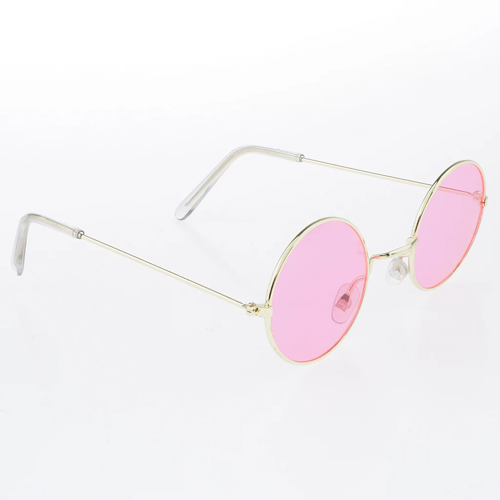 Peace Sign Necklace Earring Hippie Sun Glasses Hippie Costume Accessories Colorful Large Round Earring Necklace and Sunglasses