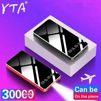 2020 30000 10000mahソーラーパワーバンクデュアルusb powerbank防水バッテリー外部ポータブル充電ledライト 2USB powerbank