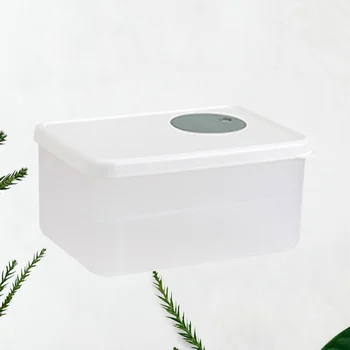

Refrigerator Crisper Sealed Dumpling Box Plastic Food Container for Kitchen Fridge Freezer (White - Double Layers)