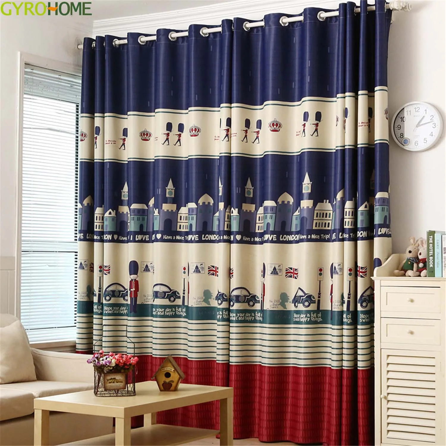 Kids Cartoon Curtain For Child Living Room Cute Tulle curtains for Baby