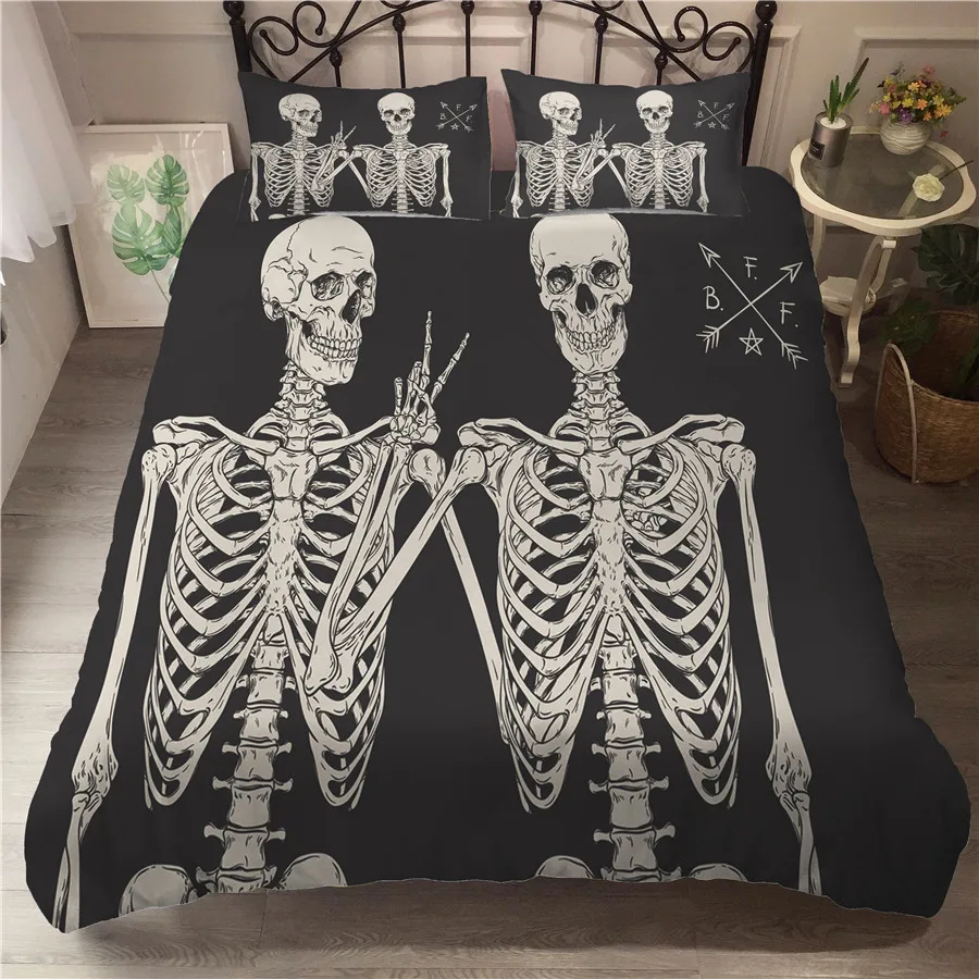 

A Bedding Set 3D Printed Duvet Cover Bed Set Skull Cranium Home Textiles for Adults Bedclothes with Pillowcase #KL17