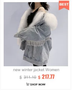 Новинка зимы, женское теплое пальто, натуральный Лисий меховой воротник, натуральный мех кролика, подкладка для волос, джинсовая куртка, узкие джинсы, толстая верхняя одежда, HHPC19
