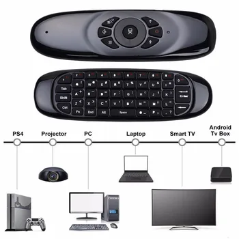 

C120 Fly Air Mouse Mini 2.4GHz Wireless Keyboard Russian/English Handheld Remote Control with Gyroscope for Smart TV BOX/Mini PC