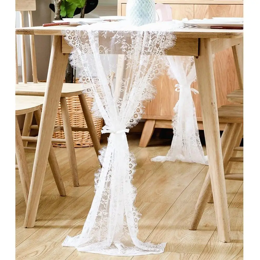 Shabby Chic Rustic Country Fabric Jute Hessian Christmas Table Cloth Runner