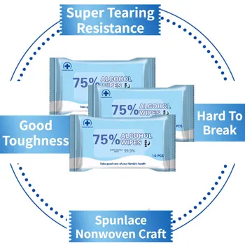 

75% Alcohol Disinfection Wipes Without Irritating Or Drying Your Skin Disinfection Cleaning 10 Pcs / Bag