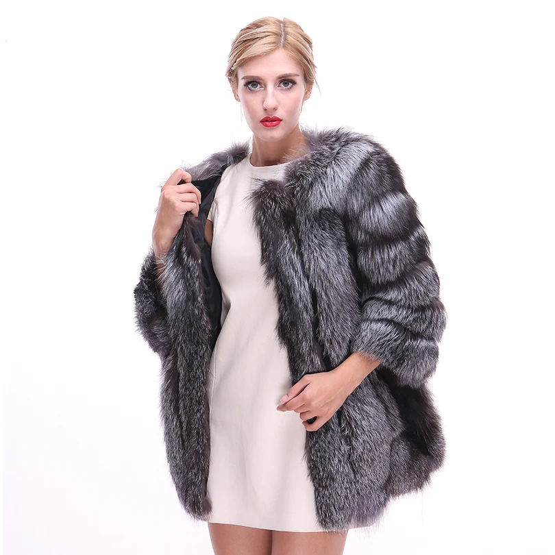

Роскошное пальто из натурального Лисьего меха на осень и зиму, женская теплая верхняя одежда, одежда LF21014ZGF