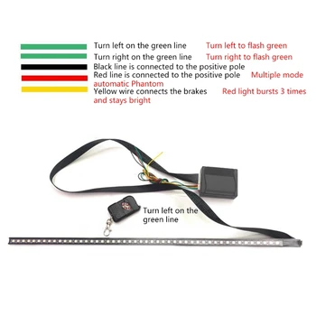 

56CM 7 Color 48 LED RGB Scanner Flash Car Strobe Knight Rider Kit Light Strip H4GC