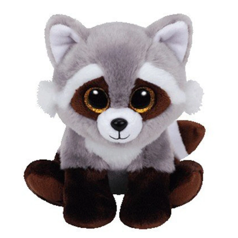 

Pyoopeo Ty Beanie Babies 6" 15cm Bandit The Racoon Plush Regular Soft Stuffed Animal Collection Deer Doll Toy with Heart Tag