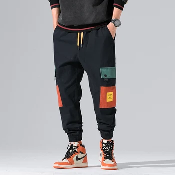 

2019 New Autumn Military Track Pants Men Fashion Trousers Men Streetwear Mens Patchwork Pockets Joggers Pants Cargo For Male