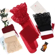 CYHWR сексуальные кружевные однотонные прозрачные ультра тонкие ноги чулки для женщин нижнее белье черный/белый/кожа/цвет красного вина