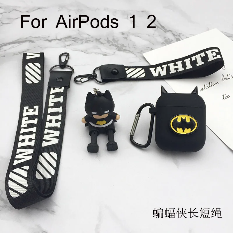 AirPods 1 2-2 Чехол для наушников с Бэтменом человеком-пауком для Air Pods Pro Box, сумка для хранения AirPods 1 2, защитный силиконовый чехол с капитаном Америкой - Цвет: AirPods 1 2-2