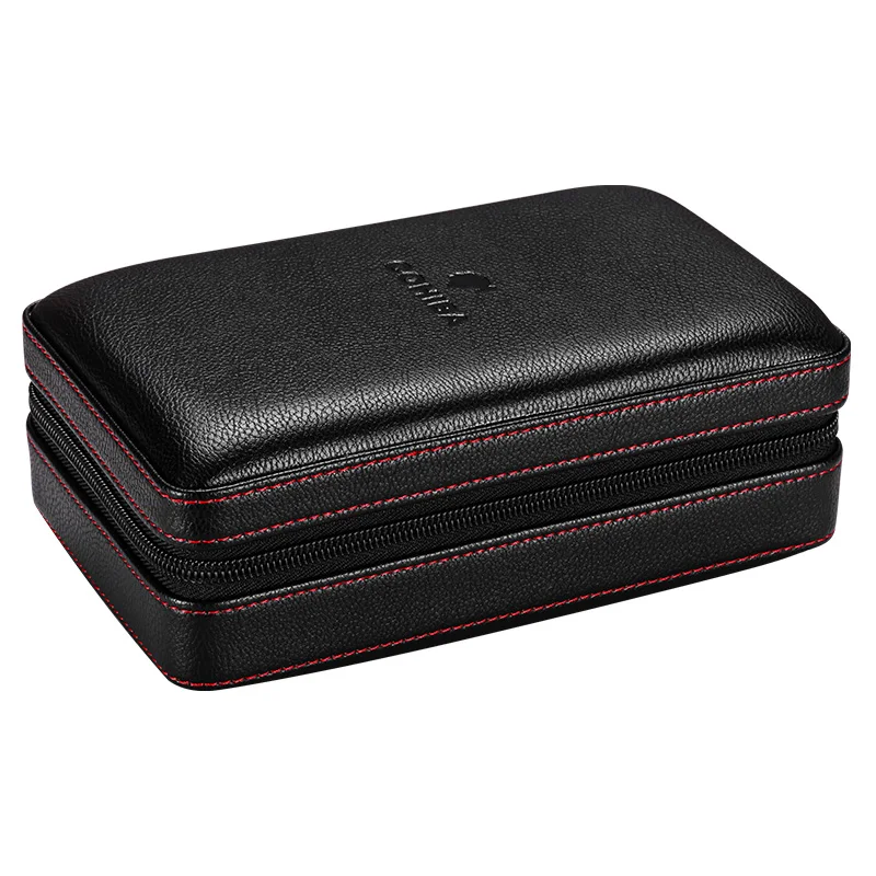 Чехол для сигар Humidor для 4 сигар дерево кедра с подкладкой кожаный дорожный увлажнитель для сигар набор с увлажнителем Подарочная коробка(без зажигалки