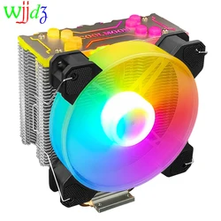 Ventilador de refrigeración de CPU de ordenador, disipador térmico colorido de 4 tubos de calor de cobre puro A RGB, 125W, para AMD LGA i3 i5 i7