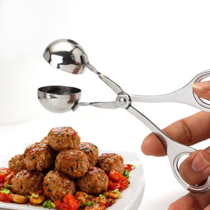 Stainless Steel Meatball Maker Spoon Kitchen Tools Shrimp Balls Mold Digging Ball Spoon Japanese Snack Foods Fish Balls Tools