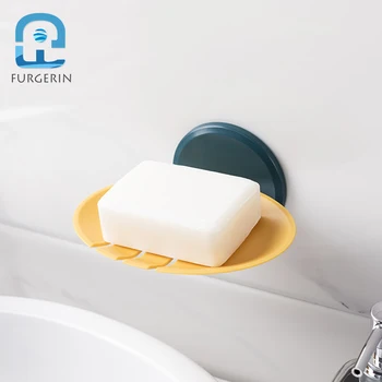 

1PCS Soap Holder Sponge Dish ABS Soap Dishes Rack Self Adhesive No Drilling Wall Mounted Bathroom Organizer Accessories FURGERIN