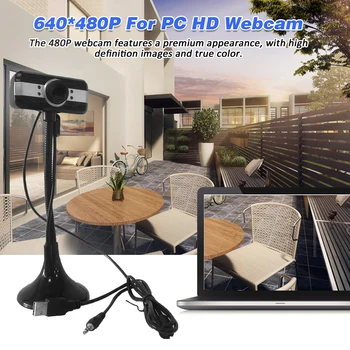 

640x480P Swivel Hose Non Slip Computer Peripherals Flexible Portable With Microphone HD Webcam Home Office USB Interface For PC