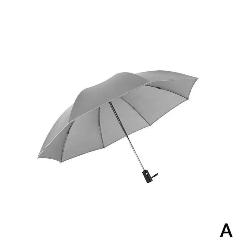 1 шт. автоматический флуоресцентный обратный тройной складной зонт перевернутый дизайн глянцевая Светоотражающая полоса водонепроницаемый дорожный зонт от солнца - Цвет: A