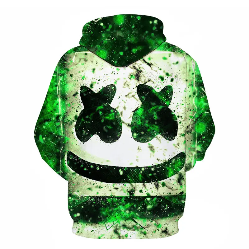 3D печать Новые мужские и женские модные толстовки marshmello электрическая толстовка с капюшоном для ди-Джея Мужская Повседневная Толстовка