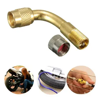 

1 Pcs 90 Degree Car Motorcycle Bike Extension Adapter Long Shank Angle Tyre Valve Adapter Accessory