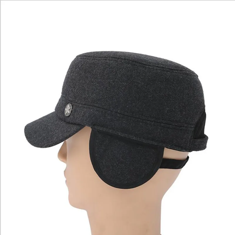 SHALUOTAOTAO новые зимние меховые ухогрейки термальные армейские кепки регулируемый размер тренд мужские плоские кепки модные бренды для отдыха s