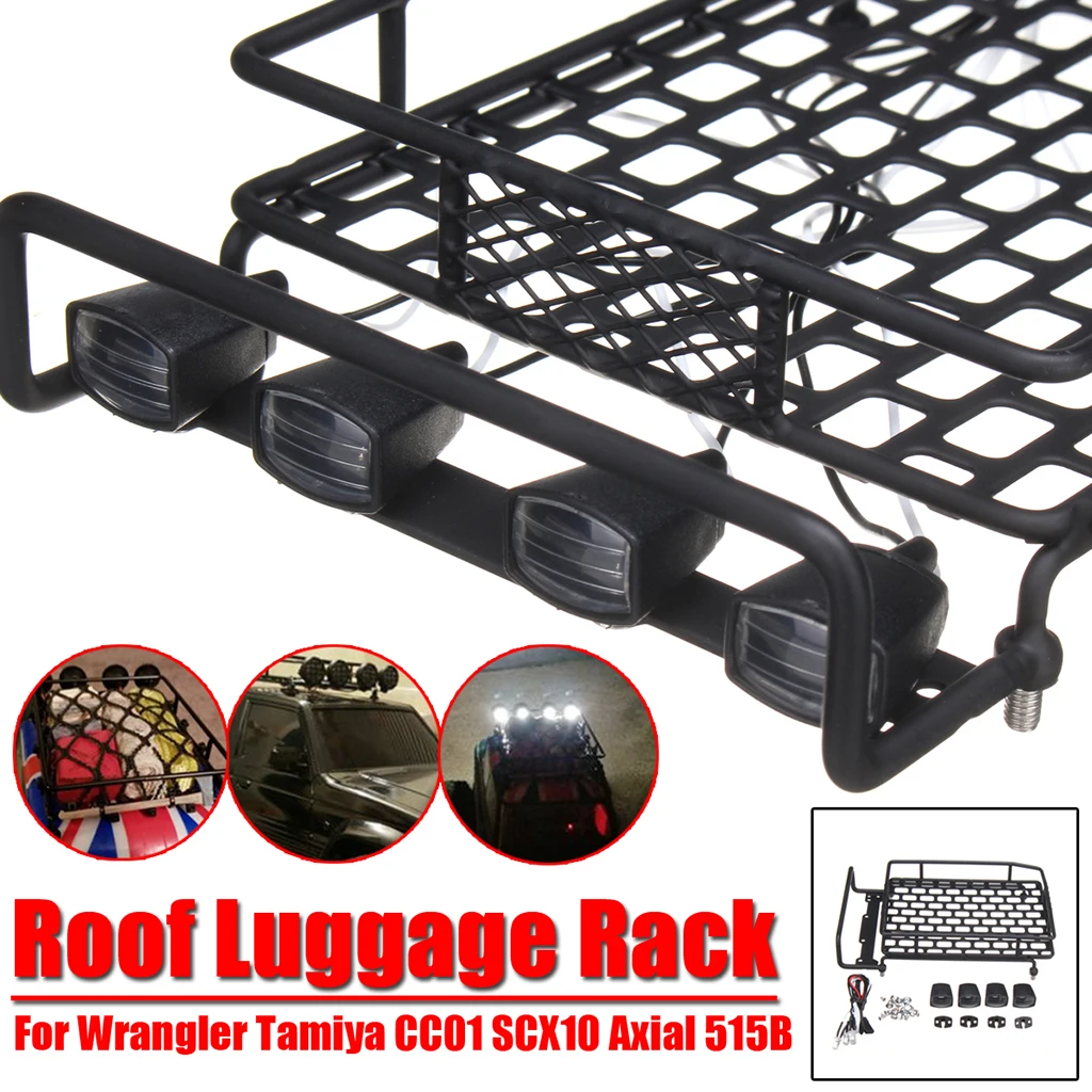 Roof Luggage Rack with Led lights for Tamiya CC01 SCX10 Axial 515B