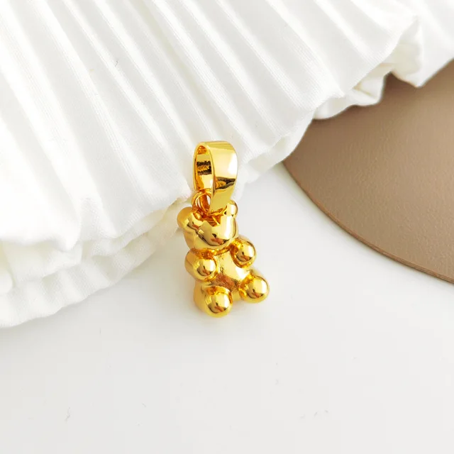 Pendant Necklace for Women Korean Colorful Bear Blue Zircon Crystal Neck Chain Female Jewelry Free Shipping Gift 18k Gold Plated Pendant 9