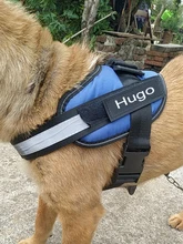 Szelki Dla Psa-arnés personalizado para perro, sin tirones, reflectante, transpirable, ajustable, para correa de chaleco, con parche personalizado