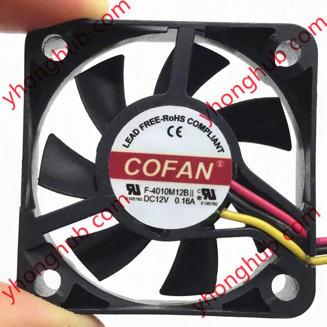 Cofan F 4010m12bii Dc 12v 0 16a 40x40x10mm 3 Wire Server Cooling Fan Fans Cooling Aliexpress