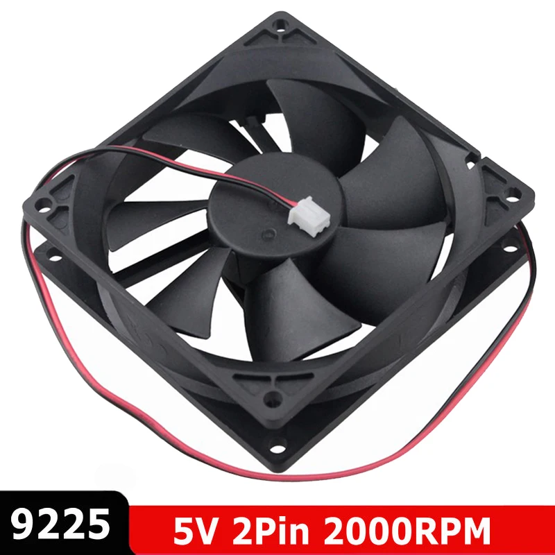 

1 PCS Gdstime 92mm 92 x 25mm 9cm 9225S 5V 2P Computer Case New Cooler Radiator DC Brushless Cooling Fan