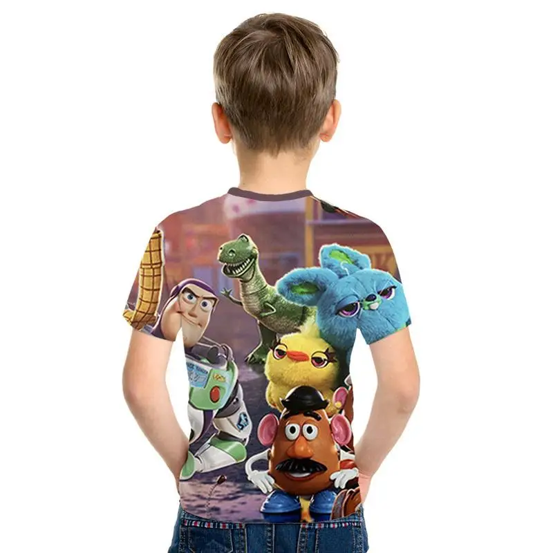Популярный аниме История игрушек 3D estampado Nio moda nios desgaste amaderado Cool abrigo camiseta Buzz Lightyear nios ropacortamanga