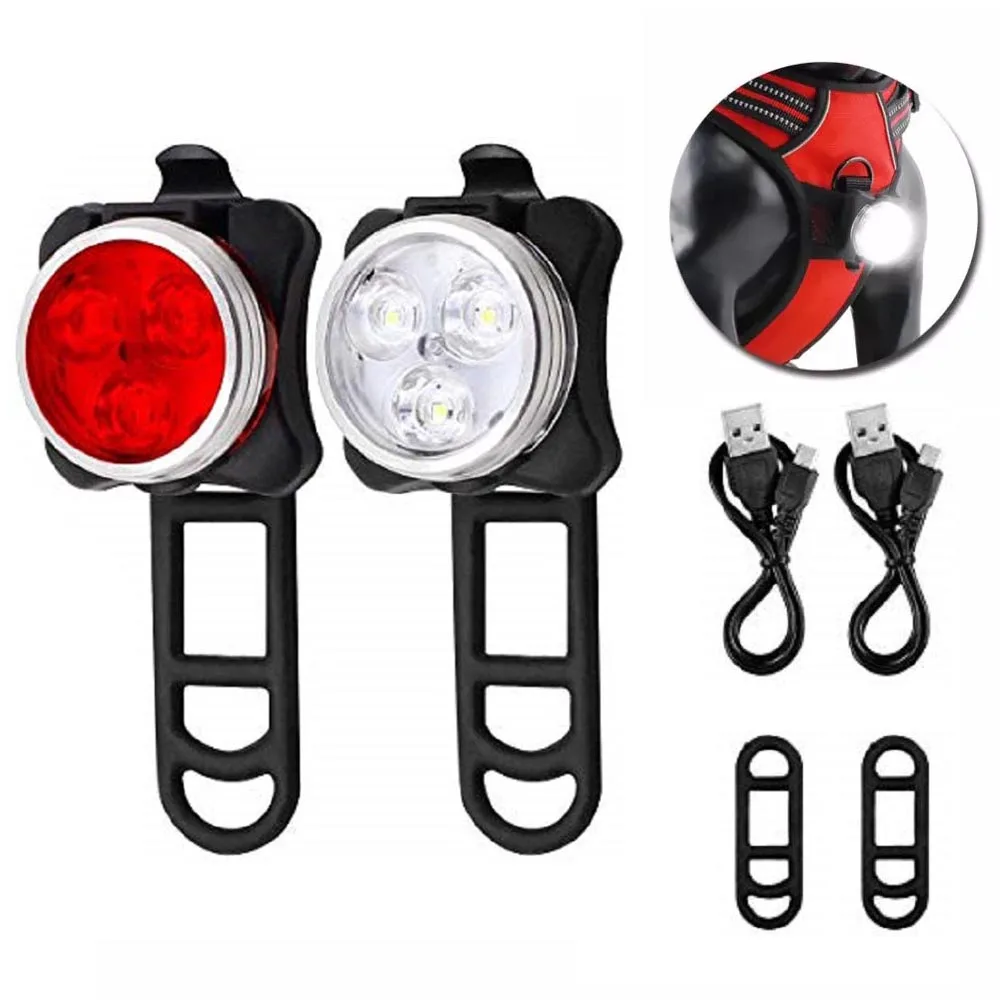 Para Mascotas perro de seguridad de luz Led 4 modos USB recargable perros luz LED al aire libre por la noche para Collar de perro arnés correa de perro