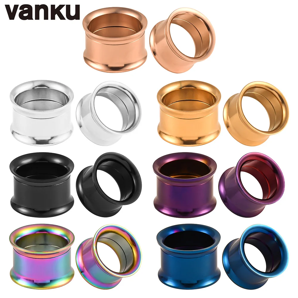 

Vanku 16pcs Steel Ear Plugs and Tunnels Piercings Screwed Earring Expander Earlet Gauges Body Jewelry