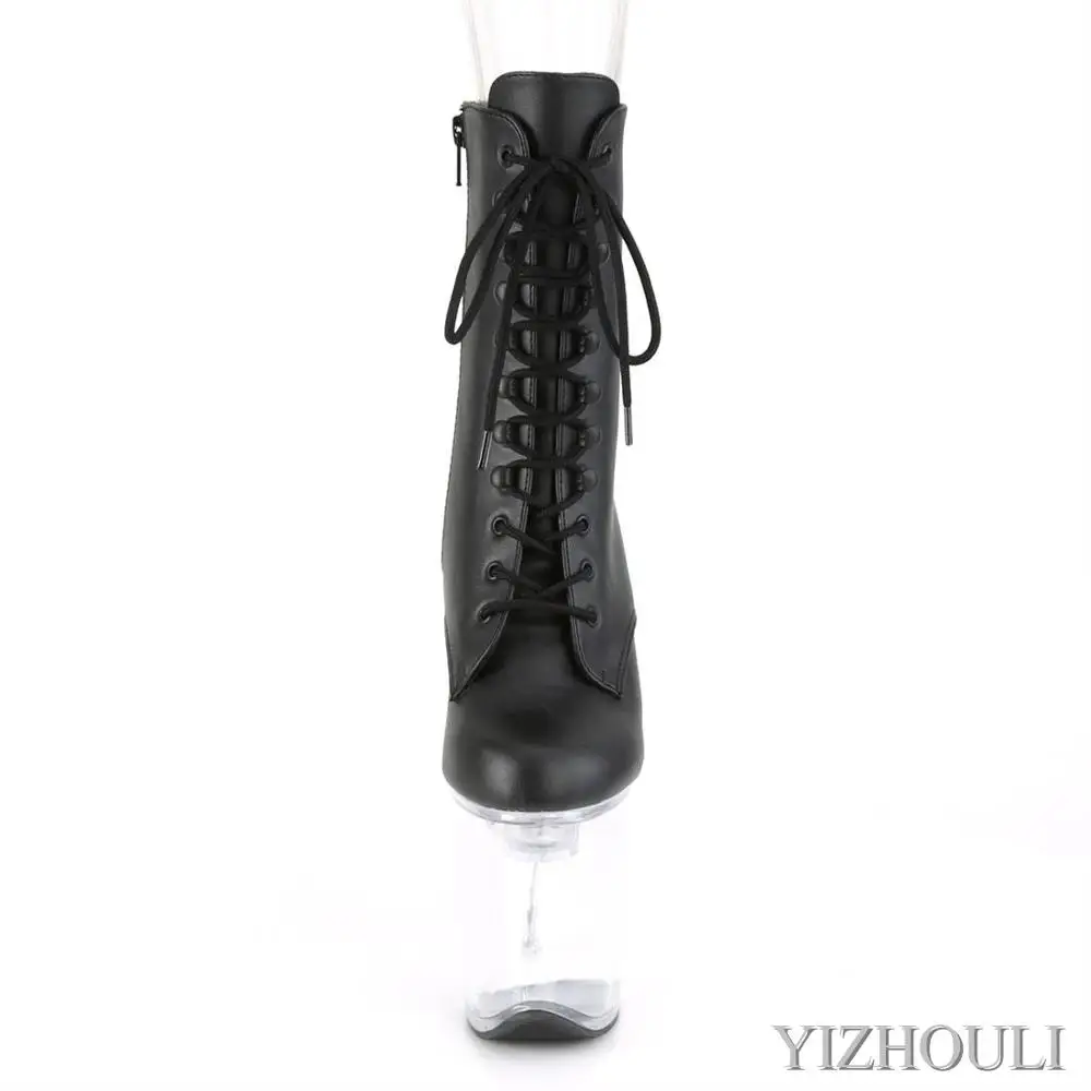 Sexy summer ankle boots, bright PU for pole dancing at parties and nightclubs, 20cm heels for model runway shows, dancing shoes