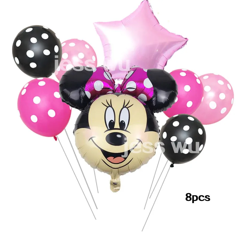 8 шт с Микки Маусом и Минни Маус комплект Мышь шарик из фольги в форме baby shower