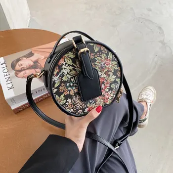 

HOT Circular Design Fashion Women Shoulder Bag Leather Women's Crossbody Messenger Bags Ladies Purse Female Round Bolsa Handbag