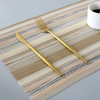 

6PCS PVC Non-Slip Placemat Waterproof Oil-Proof Table Mat Tableware Eco-Friendly Heat-Resistant Placemats