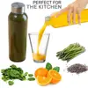 Glass Water Bottles Stainless Steel Leak Proof Lid Soda Lime  Reusable Drinking Bottle Sauce Jar Juice Beverage Container 3