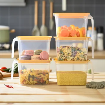 

Kitchen Thickened Refrigerator Storage Box Sealed Miscellaneous Food Storage Container Handle Fresh-Keeping Plastic Organizer