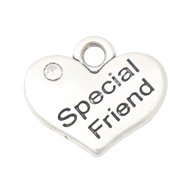 

RAINXTAR Fashion Alloy Heart Special Friend Pendant Charms 15*17mm 50pcs AAC2014