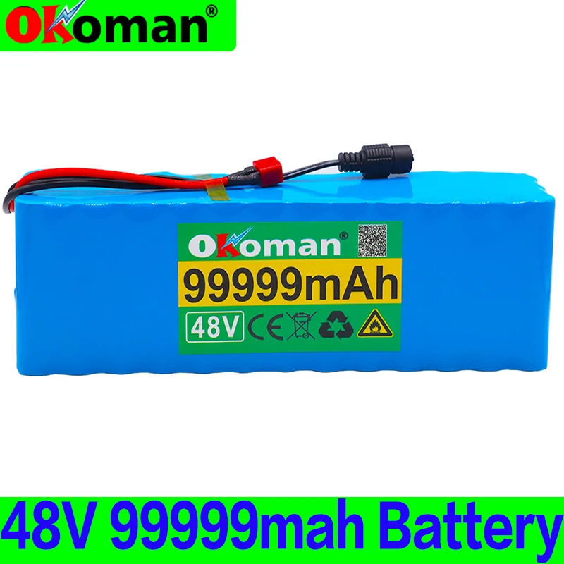 48v литий-ионный аккумулятор 99.999Ah 1000w 13S3P комплект батарей для 54 6 v E-велосипед