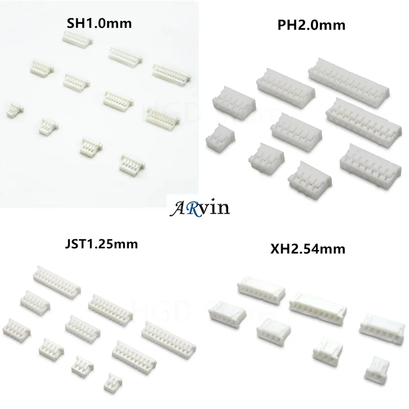 

50pcs SH 1.0 JST 1.25 PH 2.0 XH 2.54 mm Pitch Connector 2/3/4/5/6/7/8/9/10/11/12/13/14/15/16P Pin Housing Shell