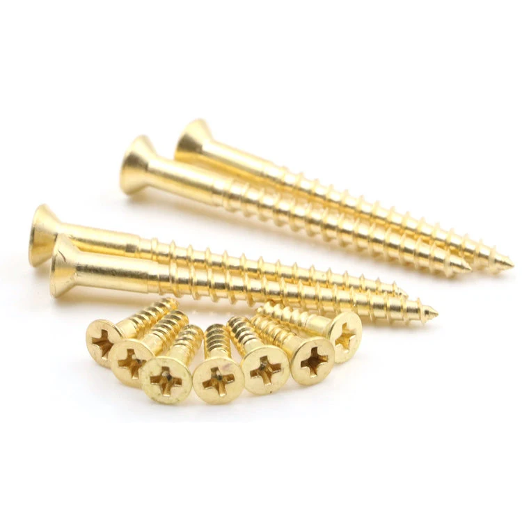 10pcs M5 brass Phillips countersunk screws cross flat head brassiness wood screw self tapping