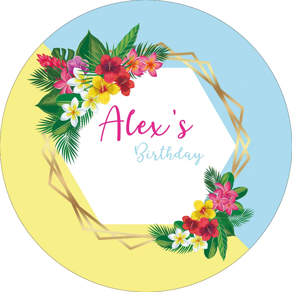 Allenjoy Arriere Plan Rond Personnalise Joyeux Anniversaire Fleurs Tropicales Cadre Dore Couverture De Table Circulaire Bleue Banniere De Reception Cadeau Pour Bebe Et Mariage Aliexpress Allenjoy Arriere Plan Rond Personnalise Joyeux Anniversaire Fleurs Tropicales Cadre Dore Couverture De Table Circulaire Bleue Banniere De Reception Cadeau Pour Bebe Et Mariage Aliexpress
