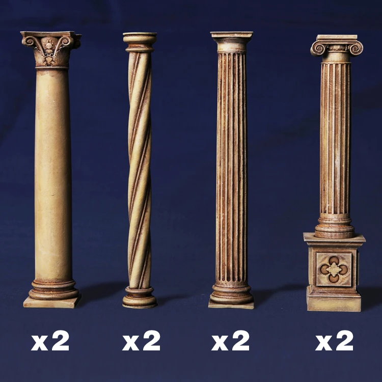 

1/35 European Theater of Operation series, pillars, A total of eight, Resin kit scene GK Uncoated No colour